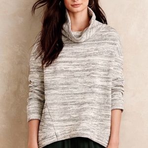 EUC Anthropologie Saturday Sunday gray high-low funnel neck sweater size XS